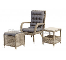 Комплект садовой мебели 3 в 1 4SiS Толедо одноместная лаунж-зона из искусственного ротанга, цвет соломенный