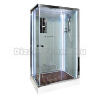 Душевая кабина DTO K402S 120х90, LED, профиль хром, стекло прозрачное