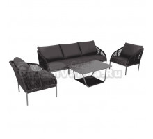 Комплект садовой мебели 4 в 1 4SiS Канны лаунж-зона, 5 мест, цвет темно-серый