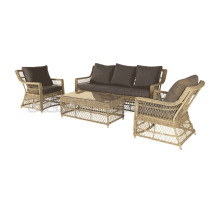 Комплект садовой мебели 4 в 1 4SiS Гляссе лаунж-зона, искусственный ротанг, цвет соломенный