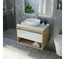 Тумба с раковиной Teymi Ritta 65 дуб эврика, матовая белая, раковина Lori 40