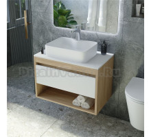 Тумба с раковиной Teymi Ritta 65 дуб эврика, матовая белая, раковина Helmi S 48