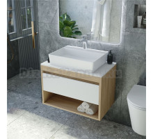 Тумба с раковиной Teymi Ritta 65 дуб эврика, матовая белая, раковина Aina 56