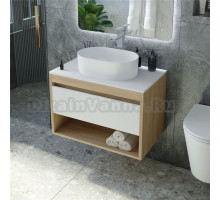 Тумба с раковиной Teymi Ritta 65 дуб эврика, матовая белая, раковина Iva 46