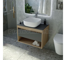 Тумба с раковиной Teymi Ritta 65 дуб эврика, матовый графит, раковина Solli 41