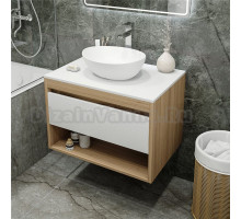 Тумба с раковиной Teymi Ritta 75 дуб эврика, матовая белая, раковина Lori 40