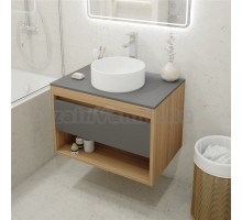 Тумба с раковиной Teymi Ritta 75 дуб эврика, матовый графит, раковина Lina D35