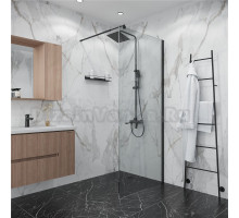 Душевая перегородка Niagara Eco NG-551-80 BLACK 80х190, профиль черный, стекло прозрачное