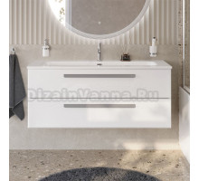 Тумба с раковиной Cezares Eco Cer-N 120 bianco opaco, раковина Eco 120, ручки серые