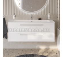 Тумба с раковиной Cezares Eco Cer-N 120 bianco opaco, раковина Eco 120, ручки сатин