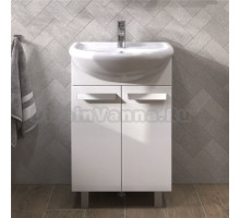 Тумба с раковиной Vigo Hoska 55 2 дверцы, белая