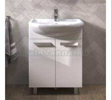 Тумба с раковиной Vigo Hoska 60 2 дверцы, белая, с раковиной Балтика