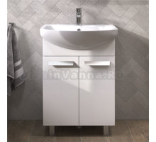 Тумба с раковиной Vigo Hoska 60 2 дверцы, белая, с раковиной Уют