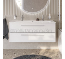 Тумба с раковиной Cezares Eco Cer-N 120 bianco opaco, раковина Eco 120-1-2, ручки сатин