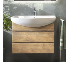 Тумба с раковиной Vigo Wing 70 подвесная, дуб золотой, раковина Балтика 70