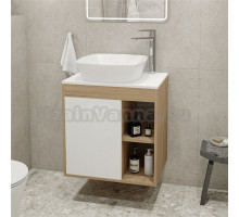 Тумба с раковиной Teymi Nura 60 дуб эврика, матовая белая, раковина Kati 43