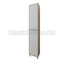 Шкаф-пенал для ванной EvaGold Шимо 35 белый глянец, ясень шимо светлый