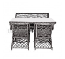 Комплект садовой мебели 4 в 1 4SiS Катания обеденная группа плетеная, графит