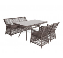 Комплект садовой мебели 4 в 1 4SiS Катания обеденная группа плетеная, коричневый