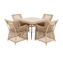 Комплект садовой мебели 5 в 1 4SiS Айриш обеденная группа плетеная, соломенный
