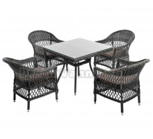 Комплект садовой мебели 5 в 1 4SiS Сицилия обеденная группа плетеная, графит