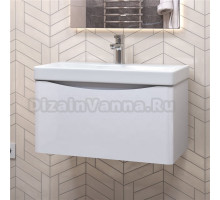 Тумба с раковиной Vigo Glem 70 подвесная, белая, раковина Velvex 9595 70