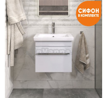 Тумба с раковиной Vigo Land 50 подвесная, белая, раковина Como 50