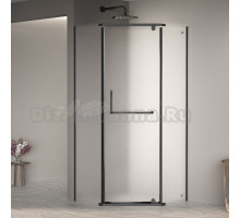 Душевой уголок RGW Passage PA-081B 80х80, профиль черный, стекло матовое