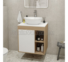 Тумба с раковиной Teymi Nura 60 дуб эврика, матовая белая, раковина Lori 40