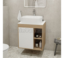 Тумба с раковиной Teymi Nura 60 дуб эврика, матовая белая, раковина Solli 51