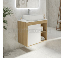 Тумба с раковиной Teymi Nura 70 дуб эврика, матовая белая, раковина Helmi 50