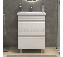 Тумба с раковиной Vigo Holly 60 напольная, белая, раковина Como 60