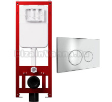 Комплект Инсталляция Tokito Compact 43 + Кнопка Tatsumaki Round цвет хром