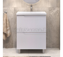 Тумба с раковиной Vigo Neo 60 напольная, белая, раковина Velvex 9696 60