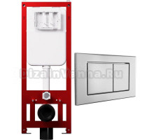 Комплект Инсталляция Tokito Compact 43 + Кнопка Tatsumaki Square SS цвет сталь