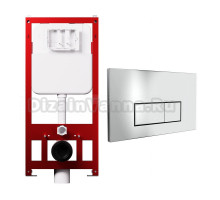 Комплект Инсталляция Tokito MAX 50 + Кнопка Tatsumaki Square цвет хром