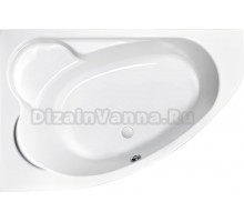 Акриловая ванна Cersanit Kaliope L 170x110 см, левая, пристенная, белая, асимметричная, с каркасом, с сиденьем