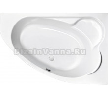 Акриловая ванна Cersanit Kaliope R 170x110 см, правая, пристенная, белая, асимметричная, с каркасом, с сиденьем