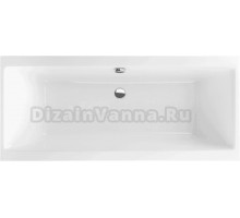 Акриловая ванна Excellent Pryzmat Slim 150x75 см, встраиваемая, белый глянец, с каркасом