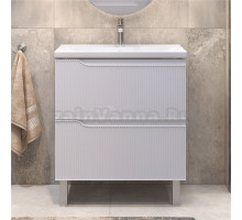 Тумба с раковиной Vigo Neo 70 напольная, белая, раковина Velvex 9696 70