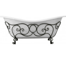 Ванна из искусственного камня Эстет Бостон 180x75 см, отдельностоящая, белая, овальная, с каркасом ФР-00000719