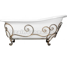 Ванна из искусственного камня Эстет Царская 170x75 см, правая, отдельностоящая, белая, овальная, с каркасом