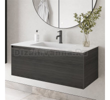 Тумба под раковину без столешницы Armadi Art Quatro 1 100 oak anthracite, профиль anthracite