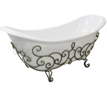 Ванна из искусственного камня Эстет Скарлетт 180x75 см, отдельностоящая, белая, овальная, с каркасом ФР-00001481