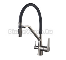 Смеситель для кухни Shevanik S278T оружейная сталь, черный