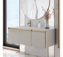 Тумба под раковину без столешницы Armadi Art Quatro 2 120 cashmere, профиль matt gold