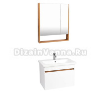 Мебель для ванной комнаты VIANT Мальта 80 подвесная, 1 ящик, белая, дуб вотан