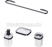 Стакан AM.PM Func A8F34322 черный + Мыльница AM.PM Func A8F34222 черная + Дозатор AM.PM Func A8F36922 черный + Полотенцедержатель AM.PM Func A8F346422 черный