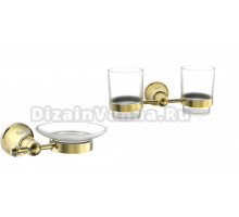 Набор Мыльница Rose RG19E RG1903E золото + Стакан RG1922E двойной, золото