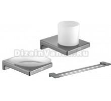 Набор Стакан Rose RG1812T пепельный + Мыльница RG1803T пепельный + Полотенцедержатель RG1827T пепельный